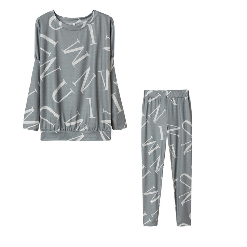 Damen Freizeit-Set mit grafischem Print und elastischem Bund Stalluxe