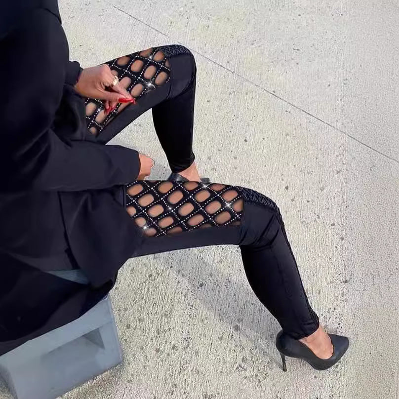 Damen Leggings mit Netzdetails und figurbetonter Passform Stalluxe