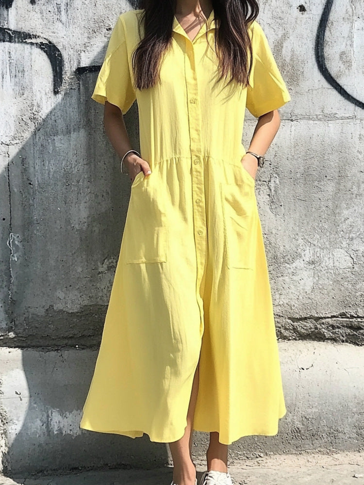 Damen Hemdkleid mit Knopfdetails und praktischen Taschen Stalluxe
