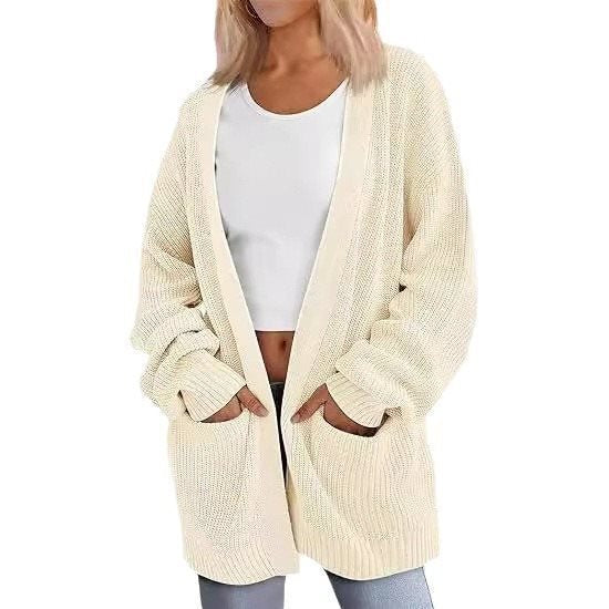 Damen Lässiger Strickcardigan mit oversized Schnitt und praktischen Taschen Stalluxe