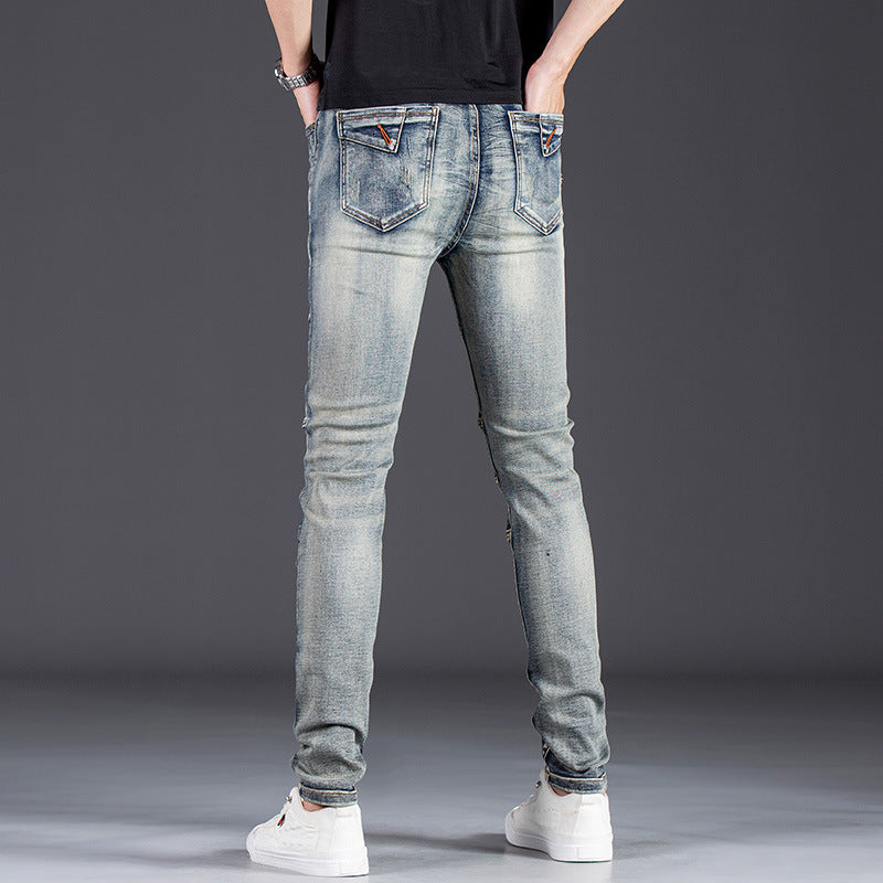 Herren elegante Slim Fit Jeans im zeitgemäßen Used-Look Stalluxe