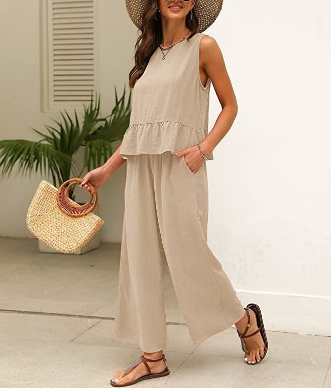 Damen luftiges Jumpsuit mit Rüschensaum Stalluxe
