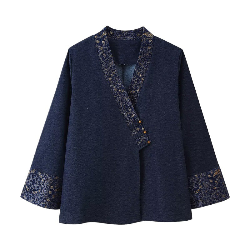 Damen Modische Jacke mit eleganter Bestickung und asymmetrischem Schnitt Stalluxe
