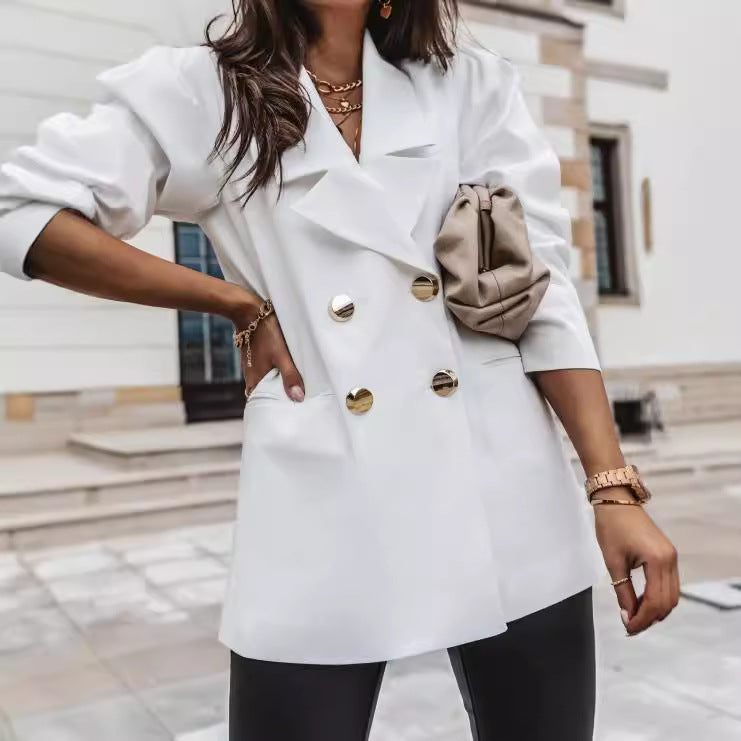 Women's Structured Double-Breasted Blazer Stalluxe