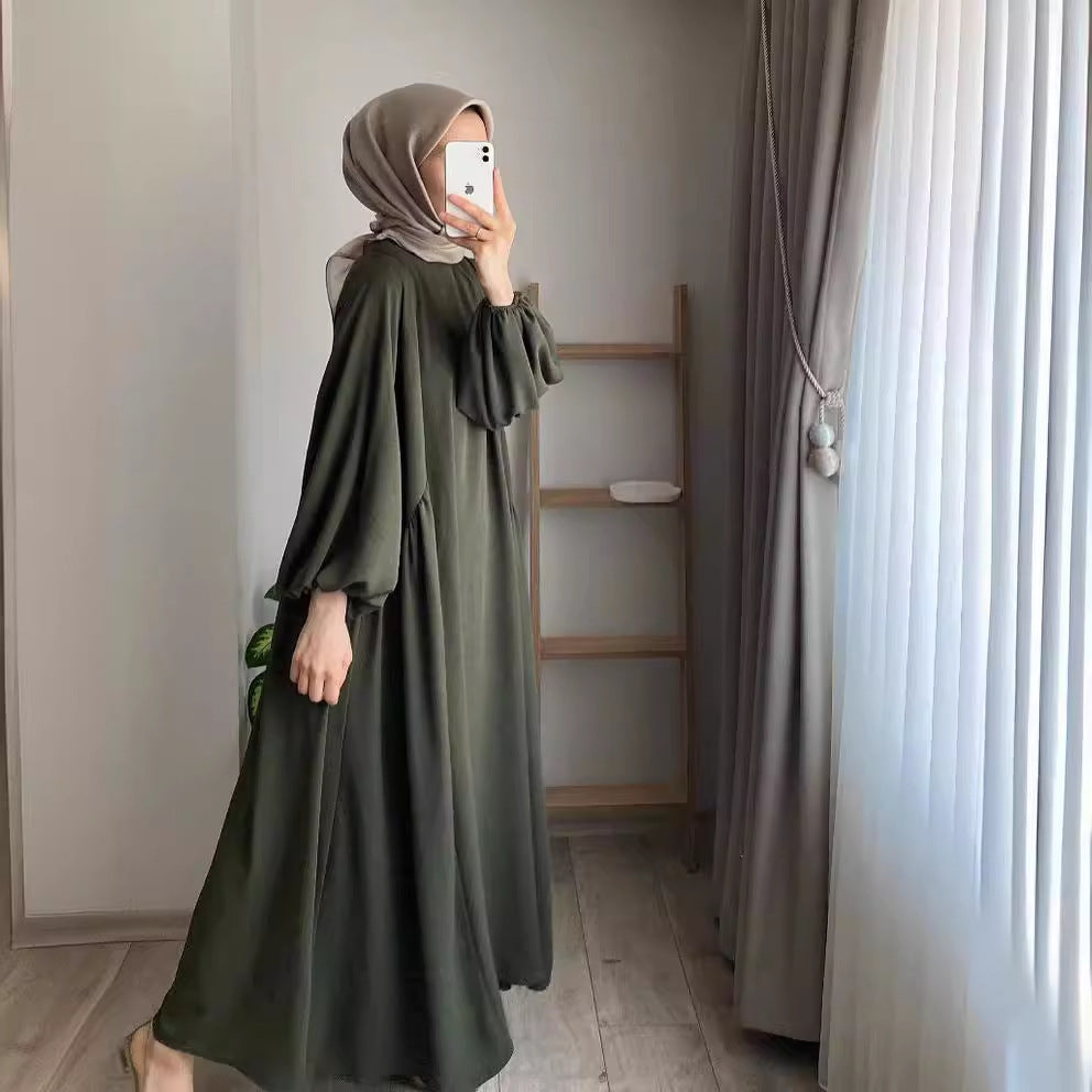 Damen elegantes Maxikleid mit voluminösen Ärmeln und fließendem Schnitt Stalluxe