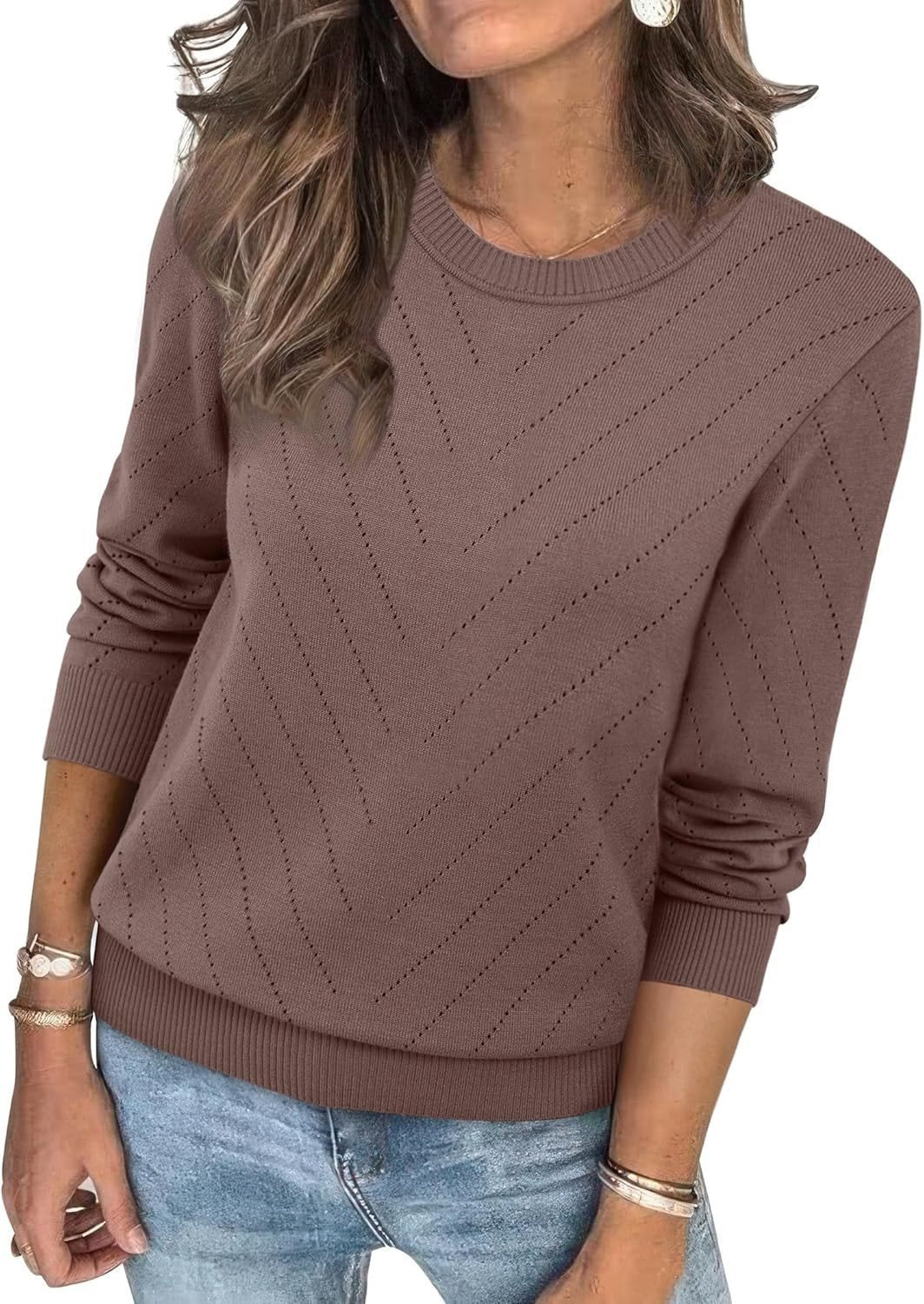 Damen Modischer Pullover mit strukturiertem Zickzack-Muster und lässigem Schnitt Stalluxe