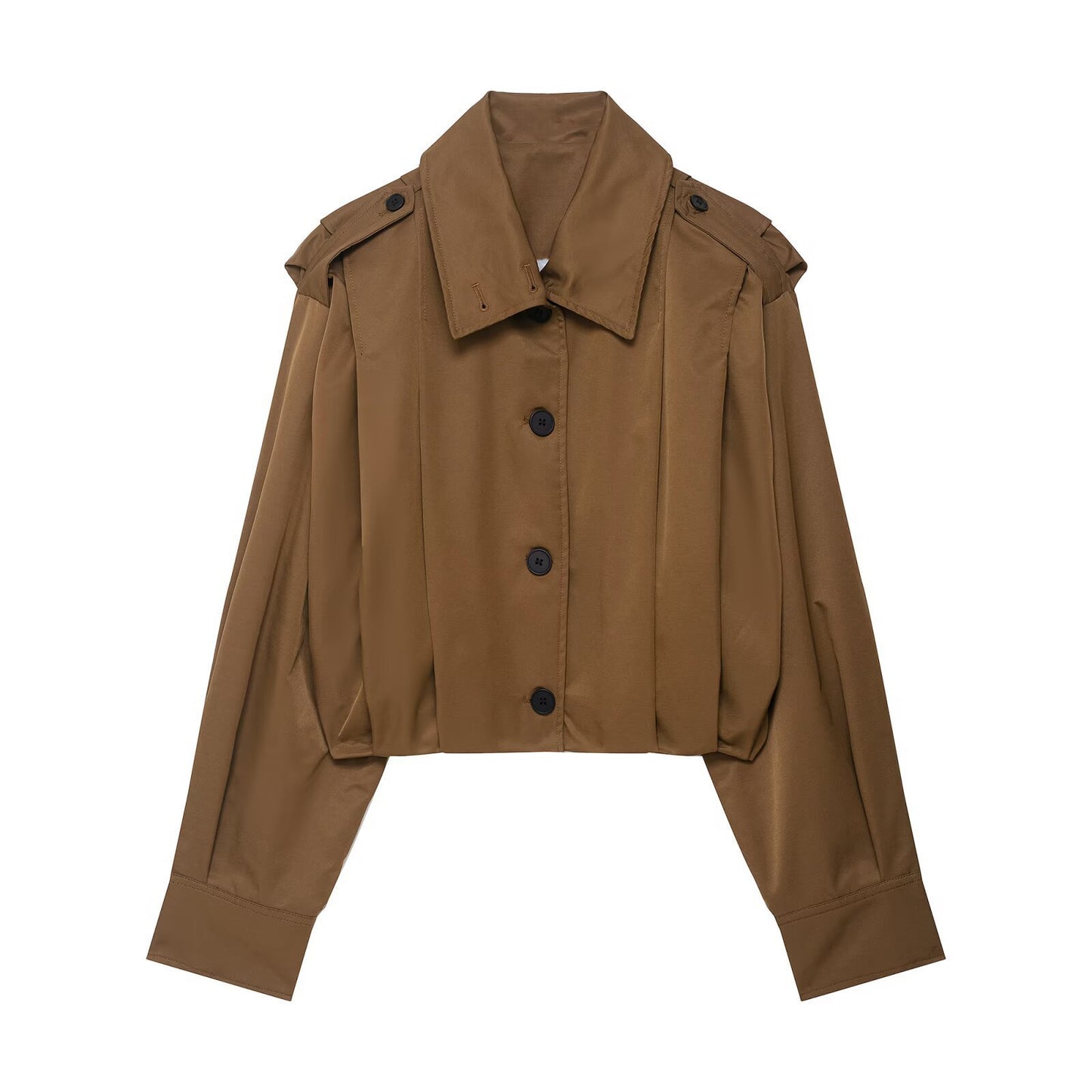 Damen cropped Blusenjacke mit elegantem Schnitt und Knopfdetails Stalluxe