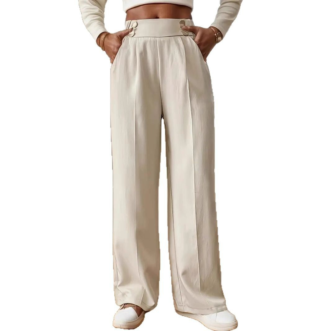 Damen Elegante und luftige Hochbundhose mit weitem Bein und praktischen Taschen Stalluxe
