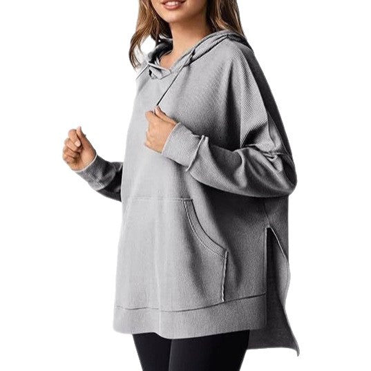 Damen Oversized Kapuzenpullover mit seitlichen Schlitzen und praktischen Taschen Stalluxe