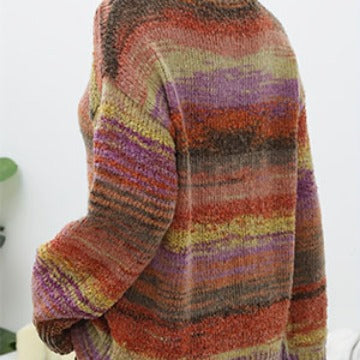Damen gemütlicher Strickpullover mit strukturiertem Farbverlauf Stalluxe