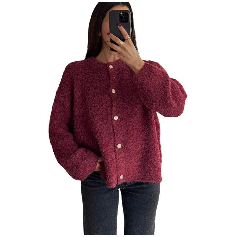 Damen Fluffiger Boucle-Pullover Stalluxe