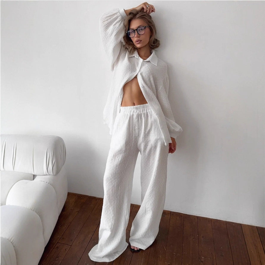 Damen lässiges Oberteil und weite Hose Set Stalluxe