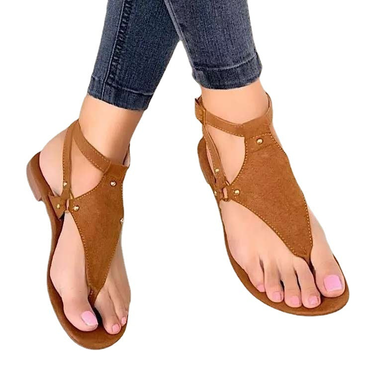 Damen Zehentrenner-Sandalen mit eleganten Schmuckdetails und flexibel verstellbaren Riemen Stalluxe