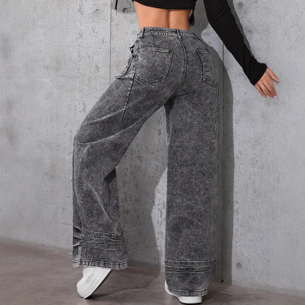 Damen Weit geschnittene High-Waist Jeans mit authentischem Vintage-Look Stalluxe
