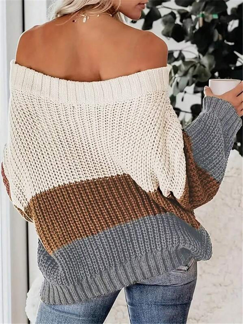 Damen Oversized Strickpullover mit lässigem Schnitt und offener Schulter Stalluxe