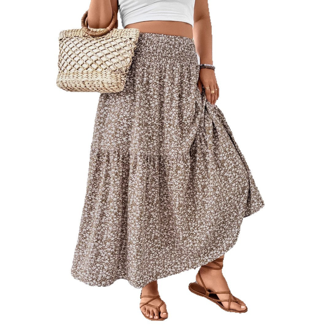 Damen Maxirock mit fließendem Schnitt und floralem Design Stalluxe