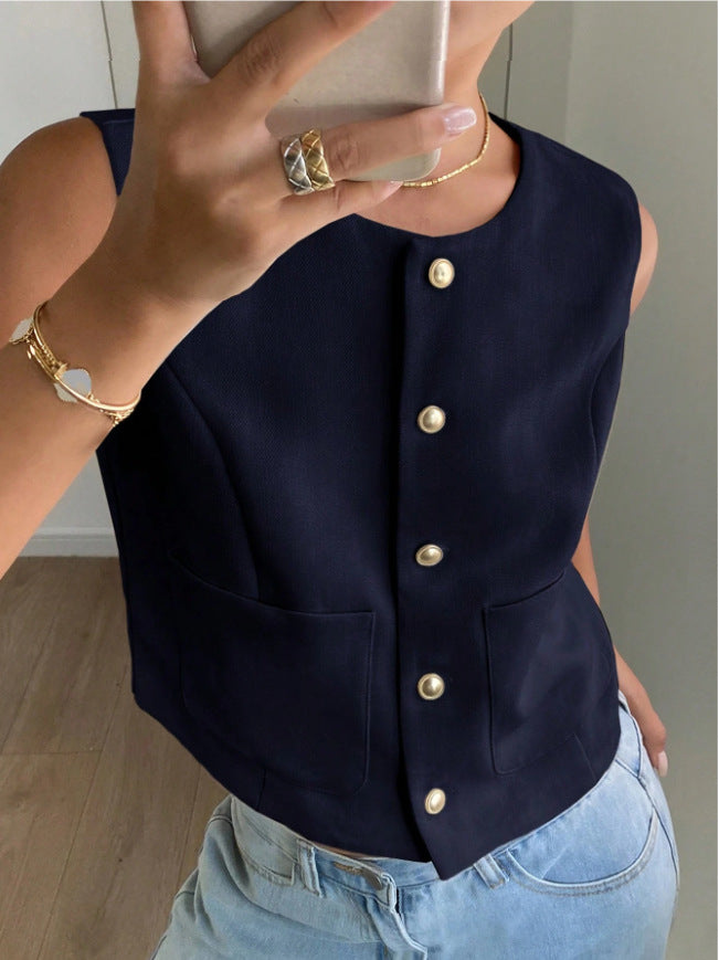 Damen modischer ärmelloser Blazer Stalluxe