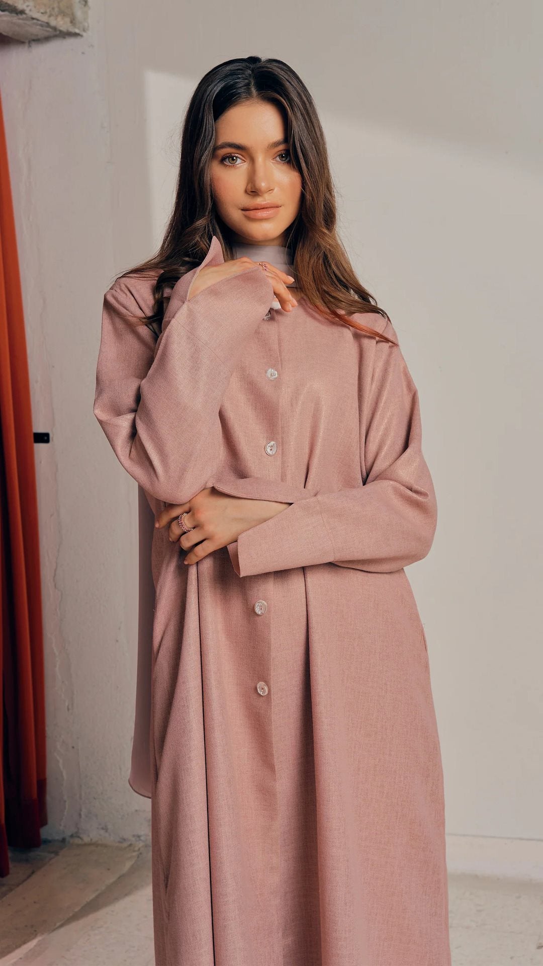 Damen stilvolles Langarmhemdkleid im Oversized-Schnitt Stalluxe