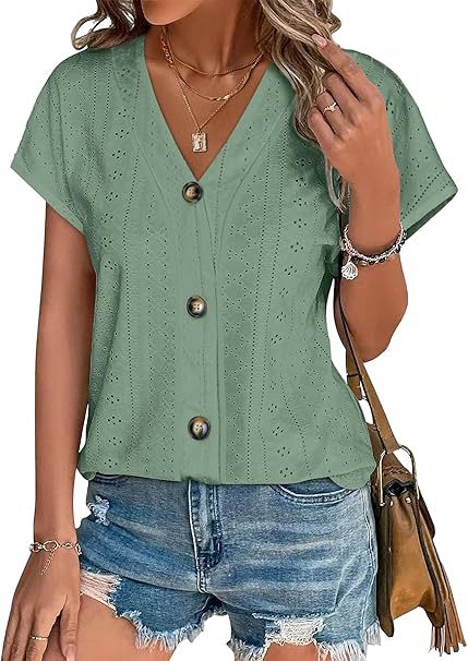 Damen genähte Bluse mit Knopfleiste Stalluxe