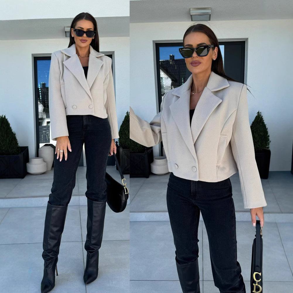 Damen Modischer Oversized-Blazer im klassischen Streifenmuster Stalluxe