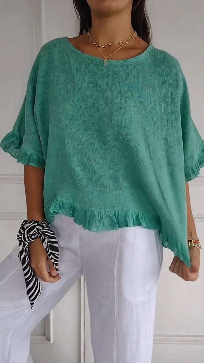 Damen Leichtes Shirt mit Fransen Stalluxe