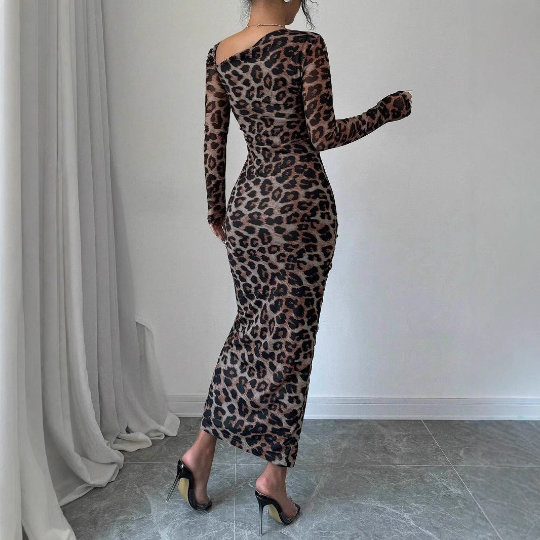Damen Maxi-Kleid mit figurbetonter Silhouette und asymmetrischem Ausschnitt Stalluxe