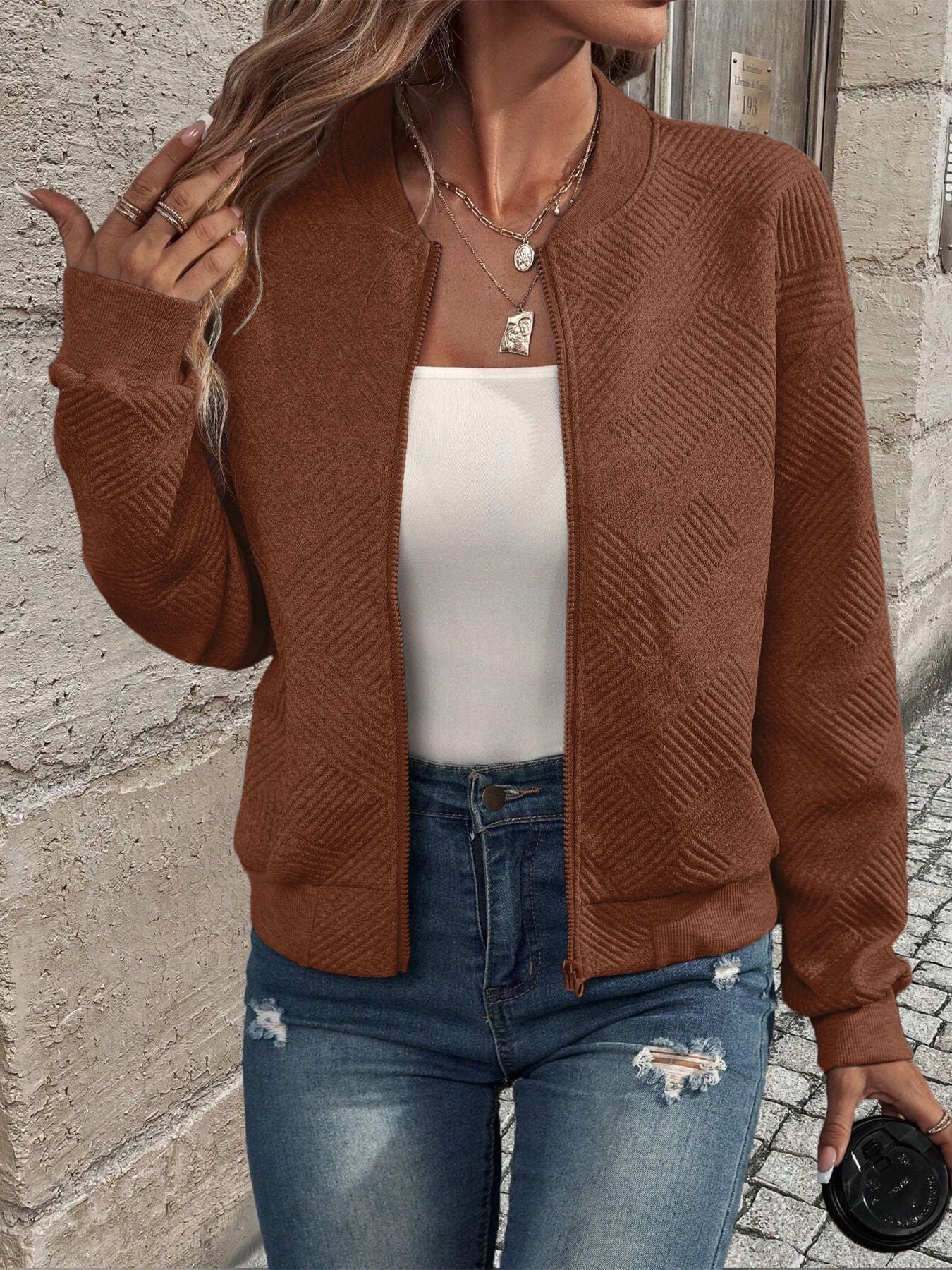 Damen lässige Steppjacke mit strukturiertem Design Stalluxe