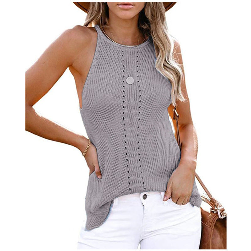 Damen luftiges Sommerstricktop mit elegantem Racerback-Design Stalluxe