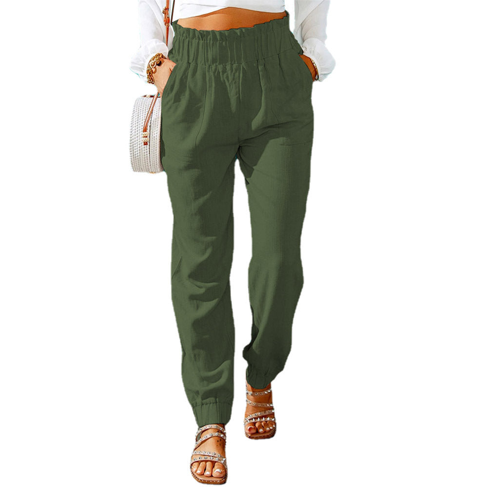 Damen Bequeme und elegante Sommerhose mit elastischem Bund und praktischen Taschen Stalluxe