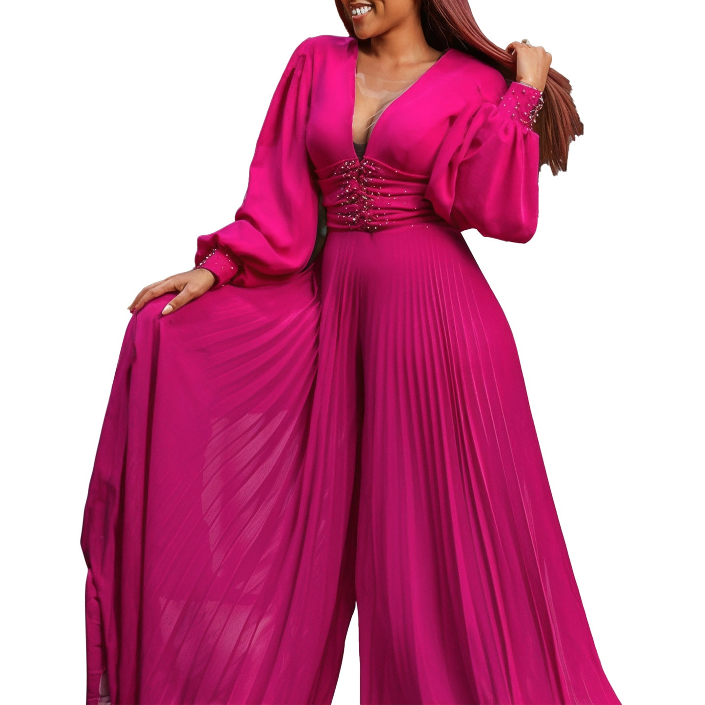 Damen Plissee-Overall mit funkelnden Details Stalluxe