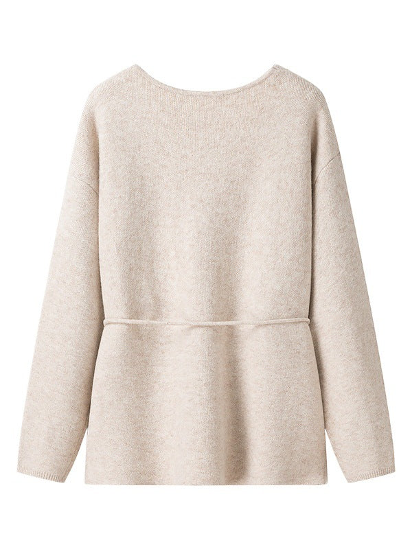 Damen komfortable Strickjacke mit Taillierung und weitem V-Ausschnitt Stalluxe