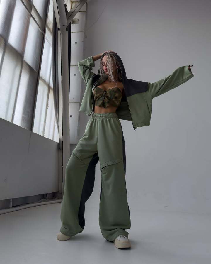 Damen sportliches Set mit modischem Farbblock-Design und lässiger Passform Stalluxe
