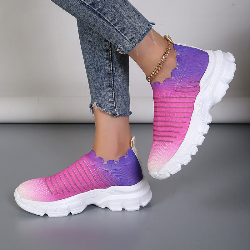 Damen Sportliche Slip-On Sneakers mit innovativem Farbverlauf Stalluxe