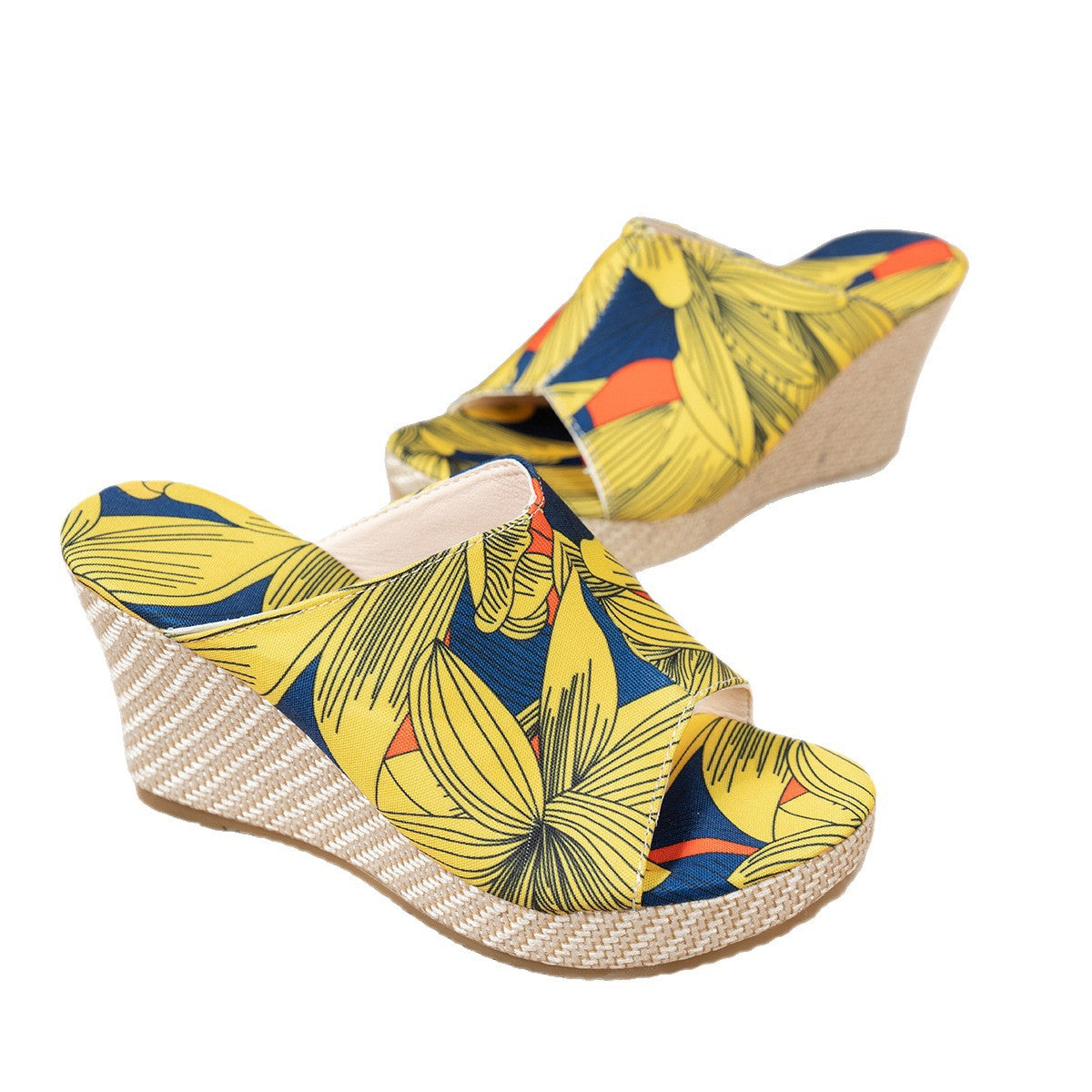 Damen Plateau-Mules mit floralem Design und bequemer Sohle Stalluxe
