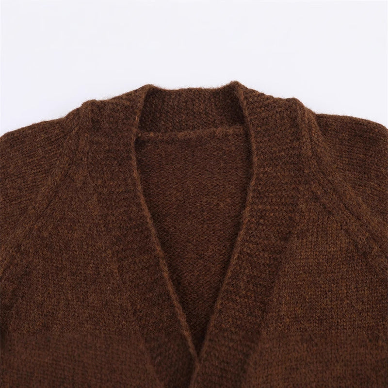 Damen Grobstrickjacke mit Übergröße und eleganter Knopfleiste Stalluxe