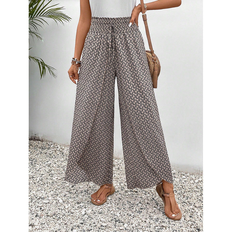 Damen weite Palazzo-Hose mit elastischem Bund und angesagtem Muster Stalluxe