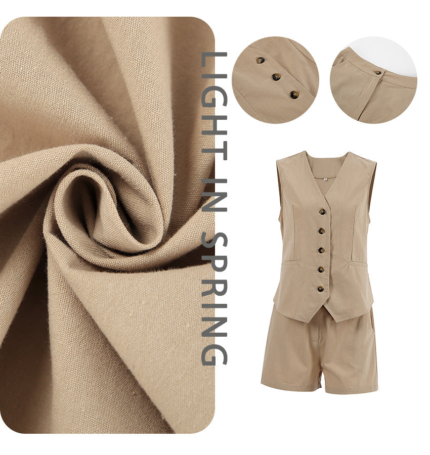 Damen modischer ärmelloser Blazer mit Shorts Stalluxe