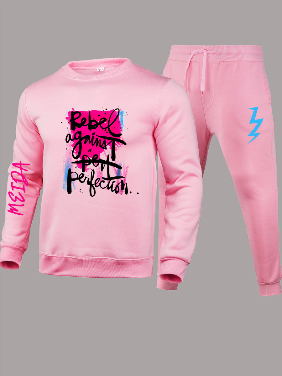 Damen Sportliches Sweatshirt- und Jogginghose-Set mit urbanem Grafikdruck Stalluxe