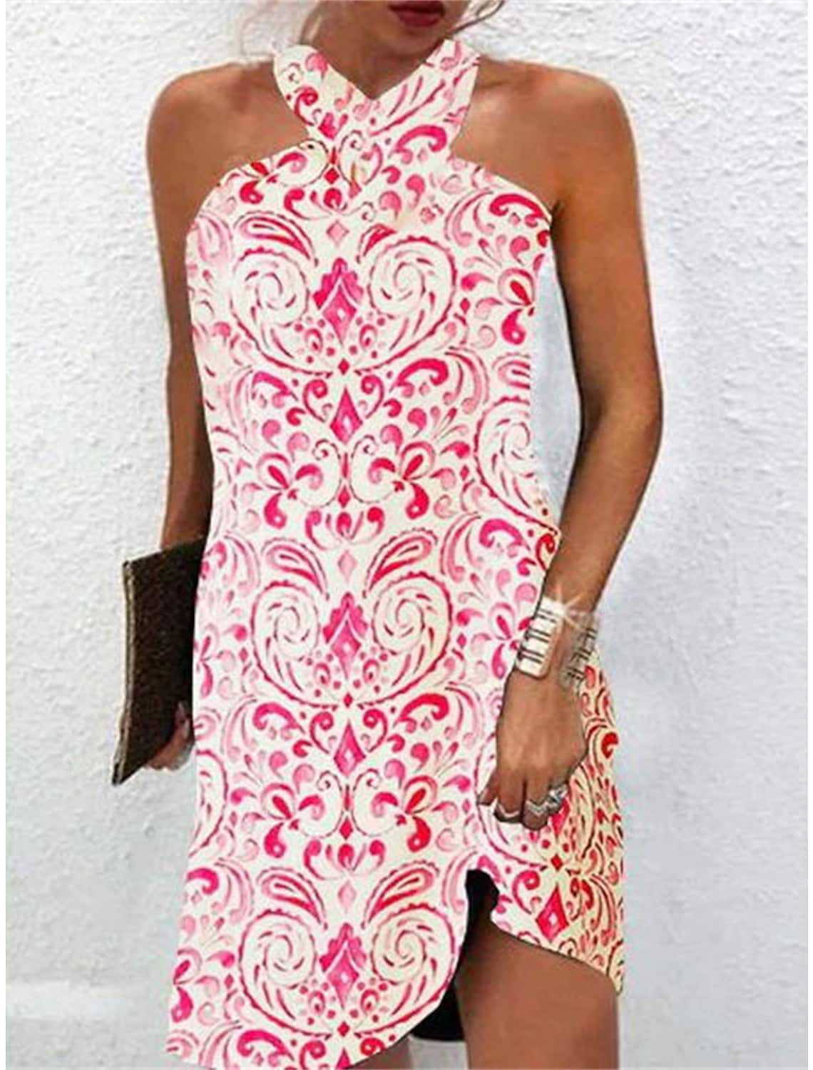 Damen Kurzes Kleid mit kreativem Kreisdesign Stalluxe