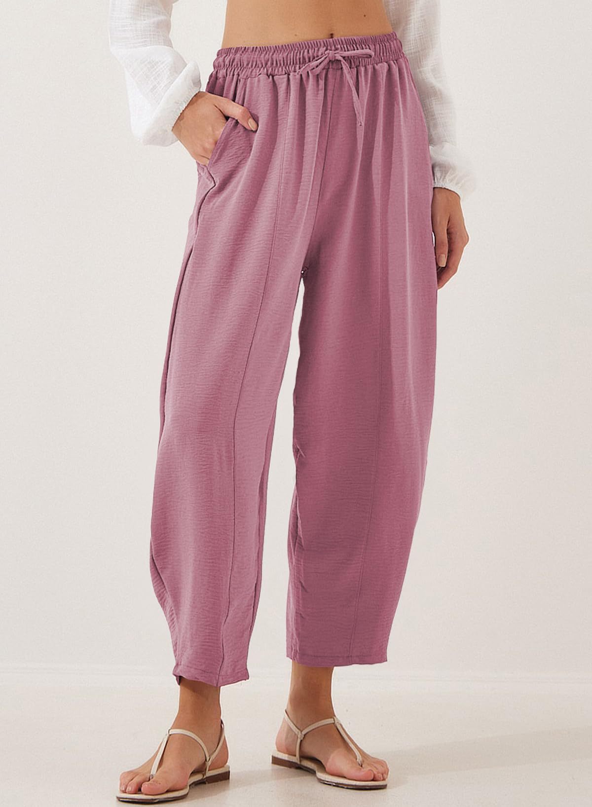 Damen entspannte Freizeithose mit elastischem Bund und praktischen Taschen Stalluxe