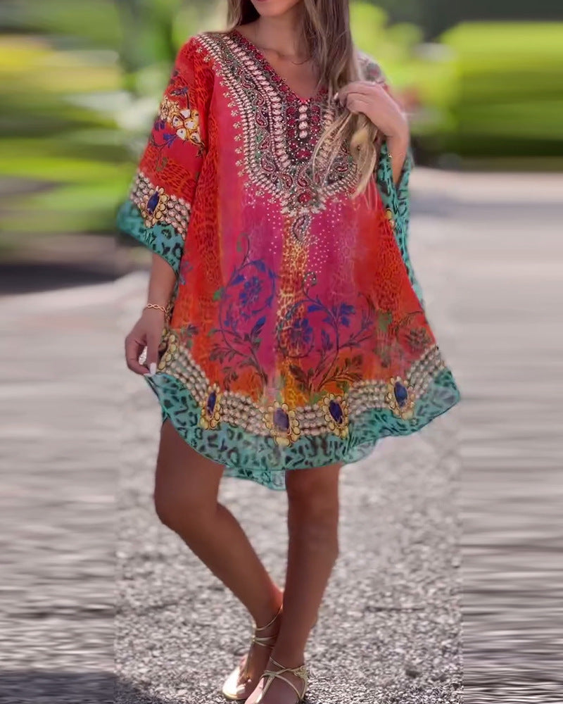Frauen Bohemian Kaftan Kleid Stalluxe