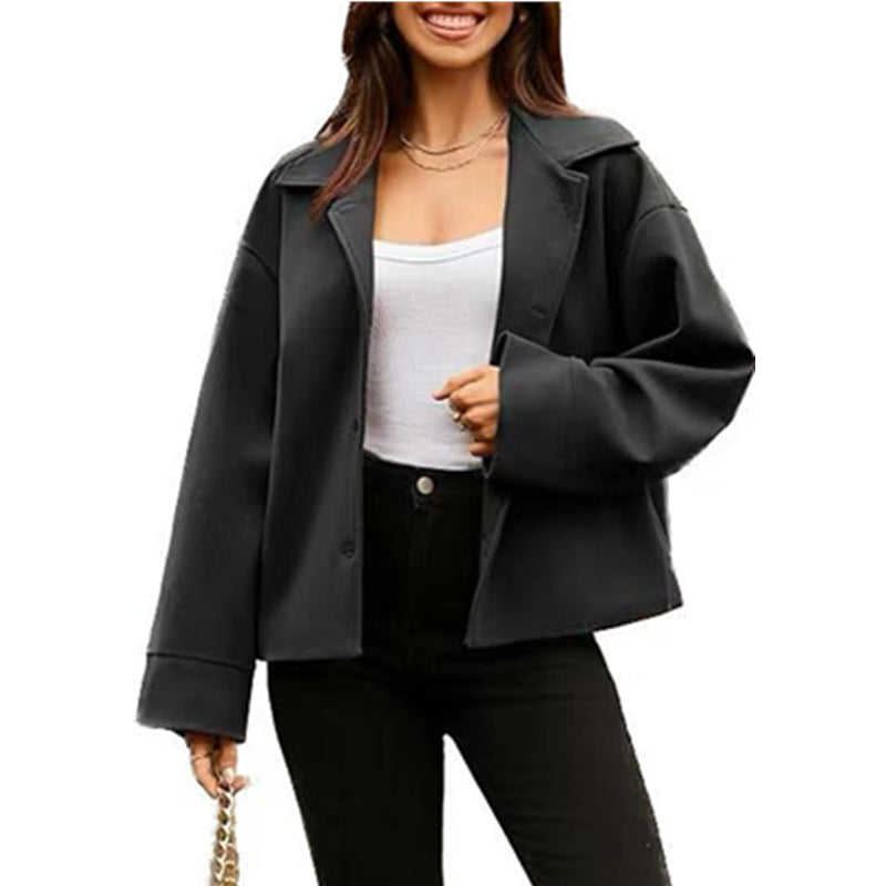 Damen Elegante Oversized-Jacke mit weich strukturiertem Stoff und lässigem Schnitt Stalluxe