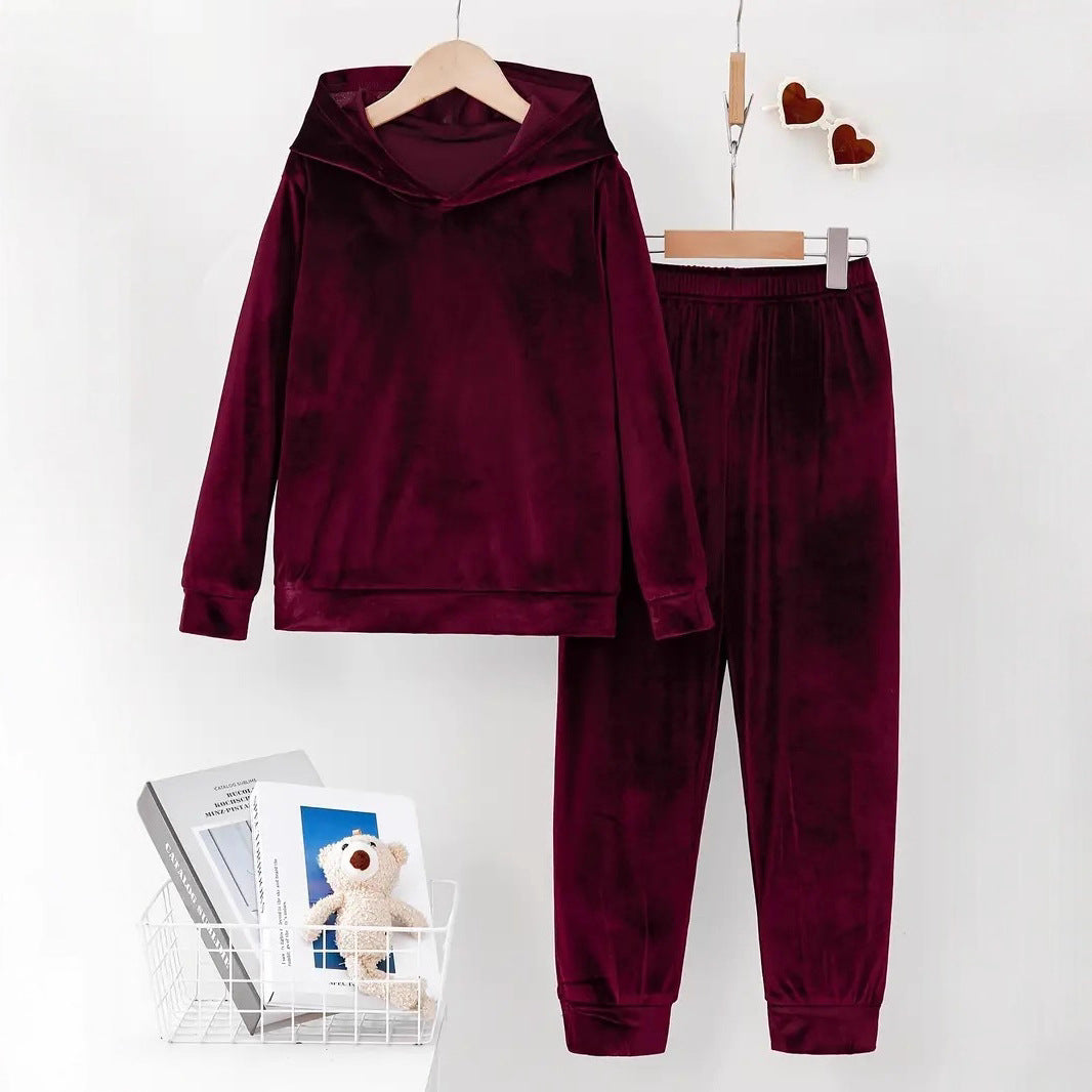 Damen Fleece-Loungewear Set mit Hoodie und elastischen Säumen Stalluxe