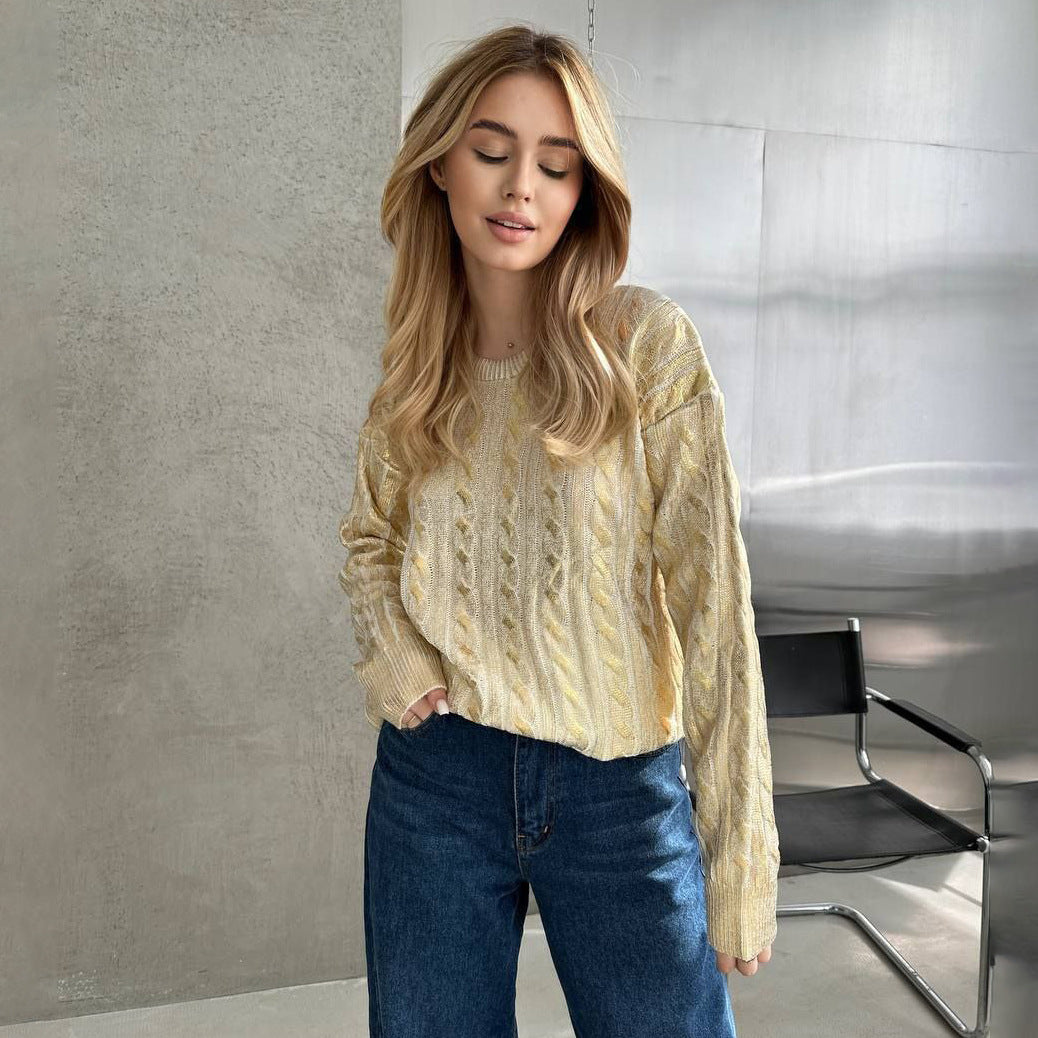 Damen Grobstrickpullover mit detailliertem Zopfmuster und oversized Schnitt Stalluxe