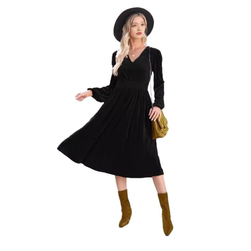 Damen Samt Kleid Stalluxe