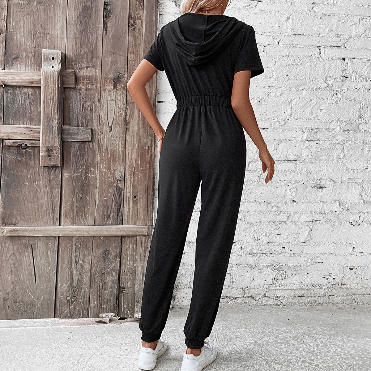 Damen Kapuzenoverall mit praktischem Reißverschluss und elastischem Bund Stalluxe