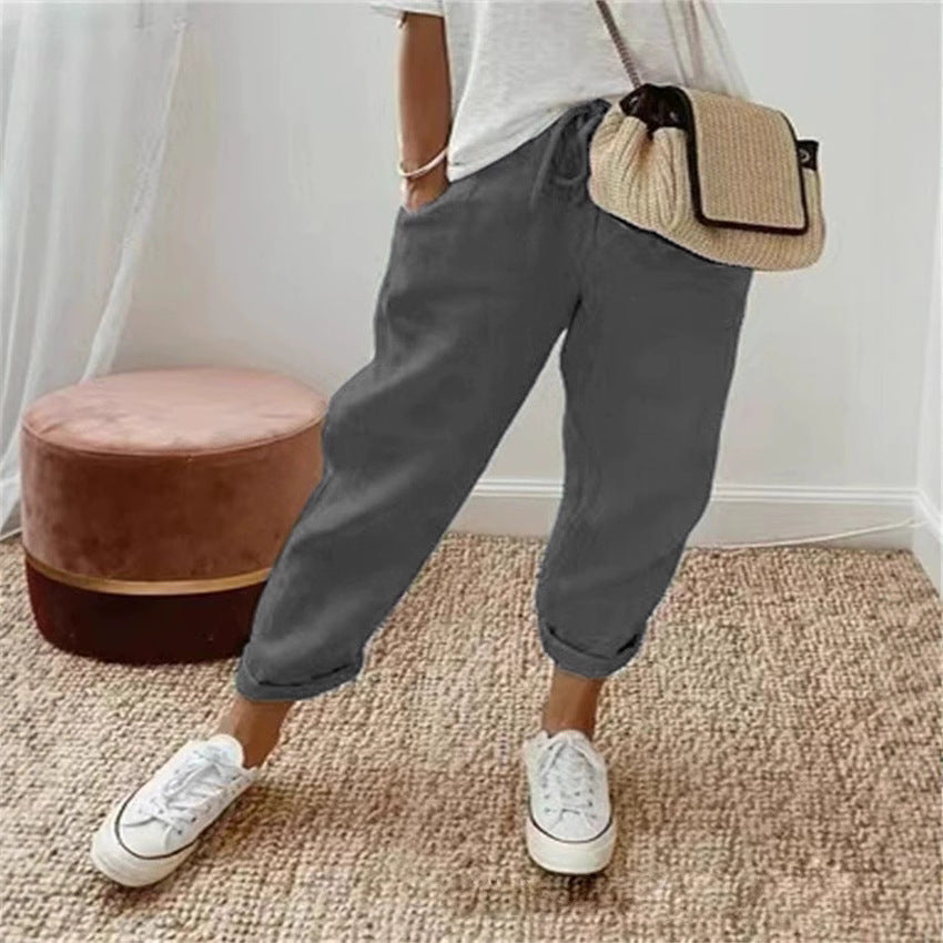 Damen Bequeme und lässige Chino-Hose mit elastischem Bund Stalluxe