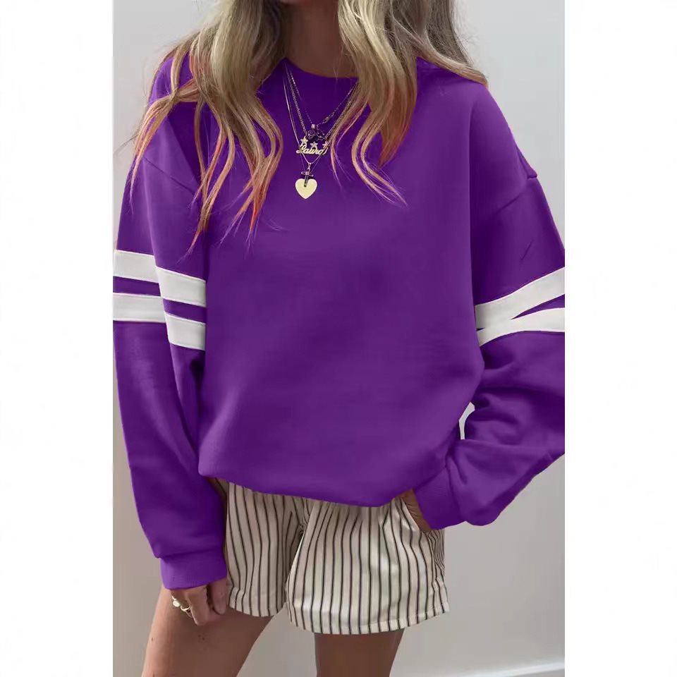 Damen Sportlicher Oversized Pullover mit Streifenakzenten und lässigem Schnitt Stalluxe
