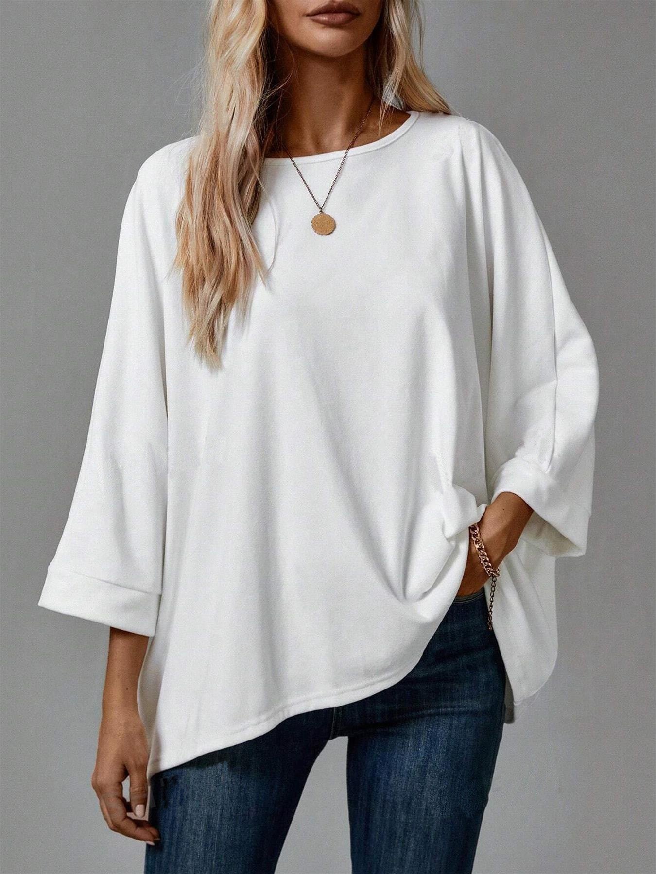 Damen Oversized Sweatshirt mit asymmetrischem Schnitt und intuitivem Tragekomfort Stalluxe