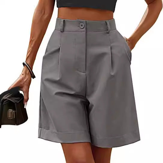 Damen Elegante Bundfalten-Shorts mit praktischen Taschen Stalluxe